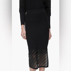 DKNY Illusion Rib Sweater Skirt Black NWT Size S